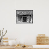 Kleine stad voerwinkel, 1936. Oude foto Poster (Keuken)
