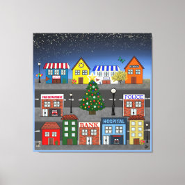 kleine stadsbuurt canvas afdruk