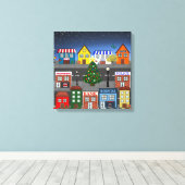 kleine stadsbuurt canvas afdruk (Insitu (Houten vloer))