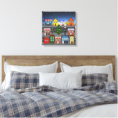 kleine stadsbuurt canvas afdruk (Insitu (Slaapkamer))