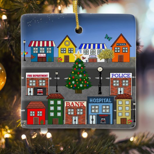 kleine stadsbuurt keramisch ornament