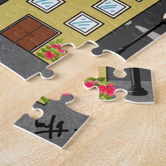 kleine stadsbuurt | overdag legpuzzel (Zijkant)