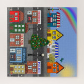 kleine stadsbuurt | overdag legpuzzel (Horizontaal)