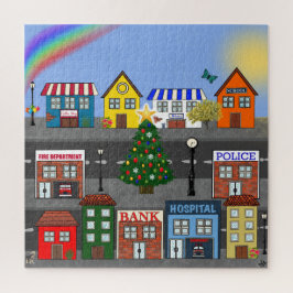 kleine stadsbuurt | overdag legpuzzel