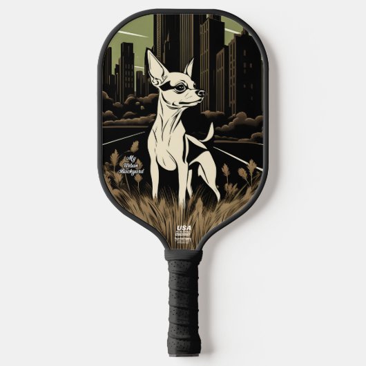 Kleine stadshond Gepersonaliseerde Pickleball Padd Paddle (Voorkant)