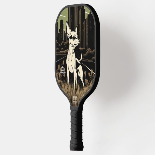 Kleine stadshond Gepersonaliseerde Pickleball Padd Pickleball Paddle (Links)