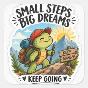 Kleine Stap Grote Dromen Schildpad Sticker Mooi