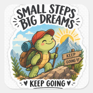 Kleine Stap Grote Dromen Schildpad Sticker | Mooi