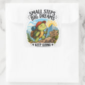 Kleine Stap Grote Dromen Schildpad Sticker | Mooi (Tas)