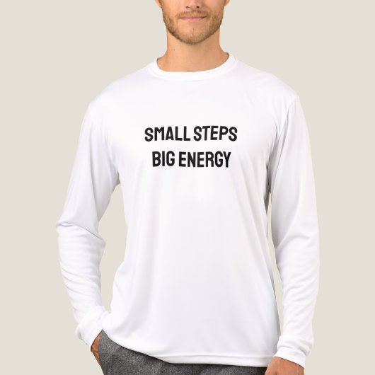 Kleine stapjes. Grote energie Tri-Blend Shirt (Voorkant volledig)