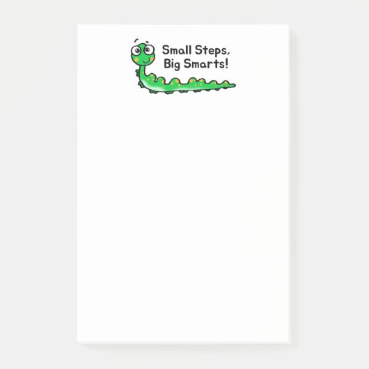 Kleine Stapjes Grote Slimheid Rups Cartoon Post-it® Notes (Voorkant)