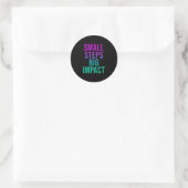 Kleine stappen3 ronde sticker (Tas)