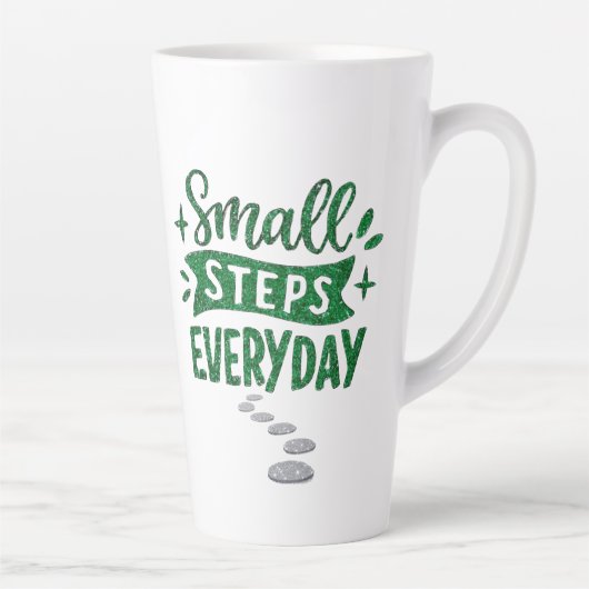 Kleine Stappen Elke Dag Inspirerende Latte Mok (Rechts)