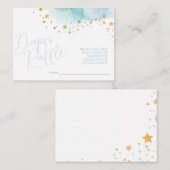 Kleine Star Blue Waterverf Baby Diaper Raffle Informatiekaartje (Voorkant / Achterkant)