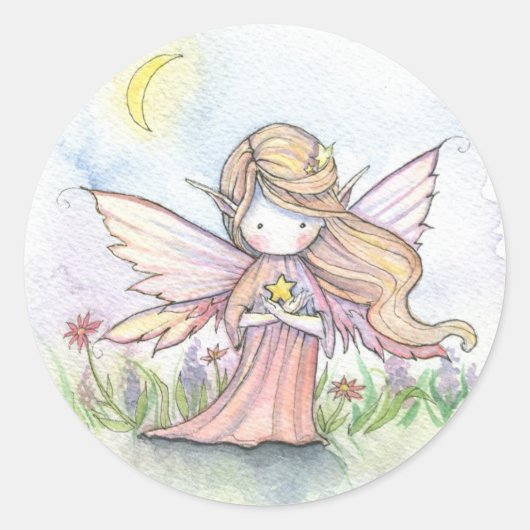 Kleine Star Fairy-Stickers van Molly Harrison Ronde Sticker (Voorkant)