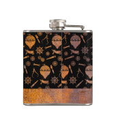 Kleine Steampunk Rusty-ballonthema Aangepaste naam Heupfles (Achterkant)