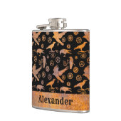 Kleine Steampunk Rusty Gears en Crows Aangepaste n Heupfles (Links)