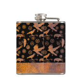 Kleine Steampunk Rusty Gears en Crows Aangepaste n Heupfles (Achterkant)