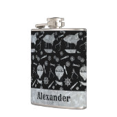 Kleine Steampunk Zilver Zink Airship Aangepaste Na Heupfles (Links)