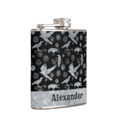 Kleine Steampunk Zilver Zinktandwielen en Kroegen Heupfles (Rechts)