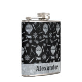 Kleine Steampunk Zinkballon Aangepaste naam Heupfles (Rechts)