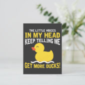 Kleine stemmen in mijn hoofd Rubber Duck Lover Far Briefkaart (Staand voorkant)