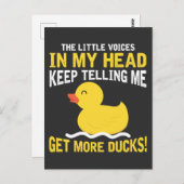Kleine stemmen in mijn hoofd Rubber Duck Lover Far Briefkaart (Voorkant / Achterkant)