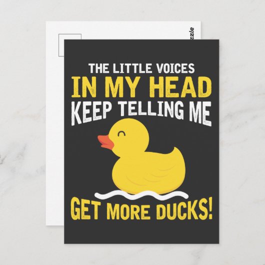 Kleine stemmen in mijn hoofd Rubber Duck Lover Far Briefkaart (Voorkant / Achterkant)