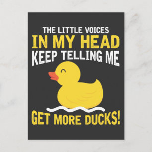 Kleine stemmen in mijn hoofd Rubber Duck Lover Far Briefkaart