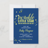 kleine ster BABY SHOWER of SIP & SEE geel marinebl Kaart (Voorkant)