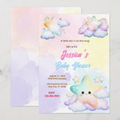 Kleine Ster Babyshower Kaart (Voorkant / Achterkant)