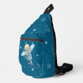 Kleine Ster Engel op Sterrenachtergrond Sling Bag (Rechterhoek)