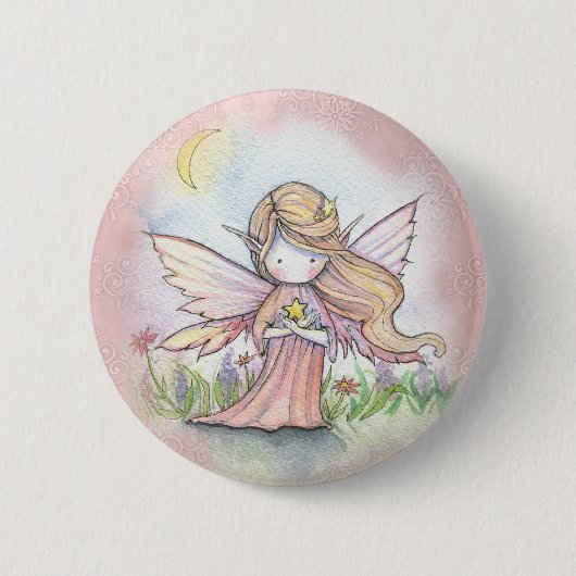 Kleine Ster Fee Knop Ronde Button 5,7 Cm (Voorkant)