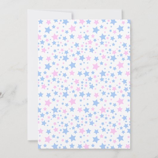 Kleine Ster Geslacht onthullen feest! Baby Shower Kaart (Achterkant)