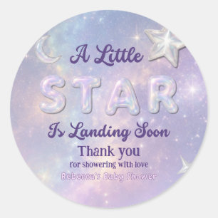 Kleine Ster Landt Binnenkort Hemel Baby Shower Ronde Sticker