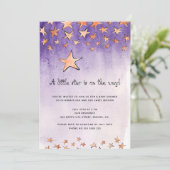 Kleine ster op de weg waterverf baby shower kaart (Staand voorkant)