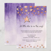 Kleine ster op de weg waterverf baby shower kaart (Voorkant / Achterkant)