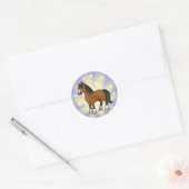 Kleine Ster Paard Ronde Sticker (Envelop)