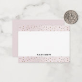 Kleine sterren beige gepersonaliseerde briefkaarte notitiekaartje (Voorkant / Achterkant in situ)