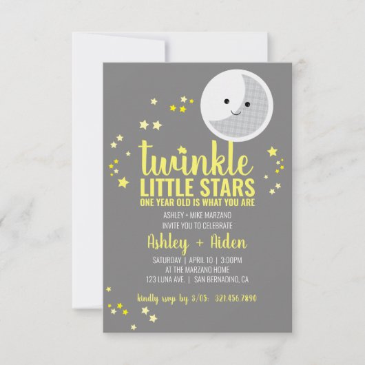 kleine sterren BOY of GIRL tweeling 1e BIRTHDAY PA Kaart (Voorkant)