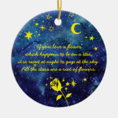 Kleine sterren en gepersonaliseerde naamversiering keramisch ornament (Voorkant)