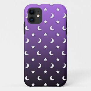 Kleine sterren en manen op paars Case-Mate iPhone case