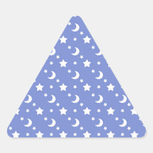 Kleine sterren en manenpatroon op blauw sticker