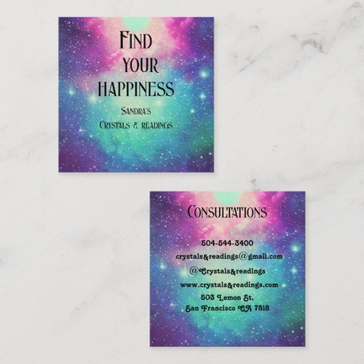 Kleine sterren nebula melkwegstelsel, kleurrijk di vierkante visitekaartje (Voorkant / Achterkant)