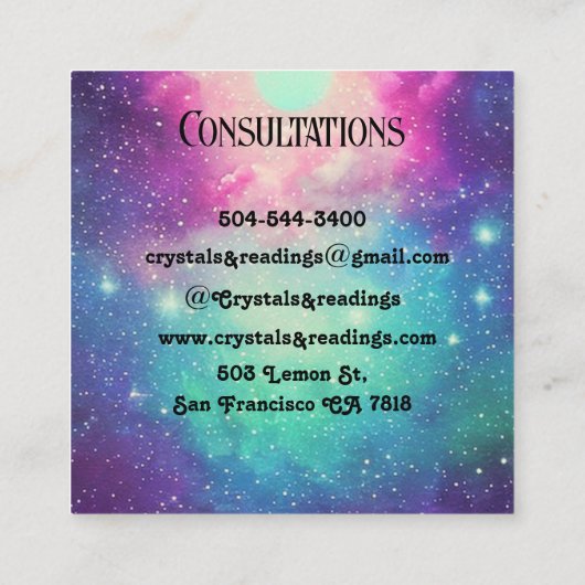 Kleine sterren nebula melkwegstelsel, kleurrijk di vierkante visitekaartje (Achterkant)