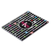 Kleine sterren op zwarte en zilveren strepen met n notitieboek (Linkerzijde)