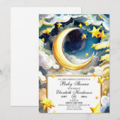 Kleine Sterrennacht Celestial Baby shower Kaart (Voorkant / Achterkant)