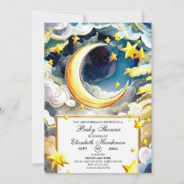 Kleine Sterrennacht Celestial Baby shower Kaart
