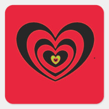 Kleine Stickers op het Rode Plein met rood Zwart h