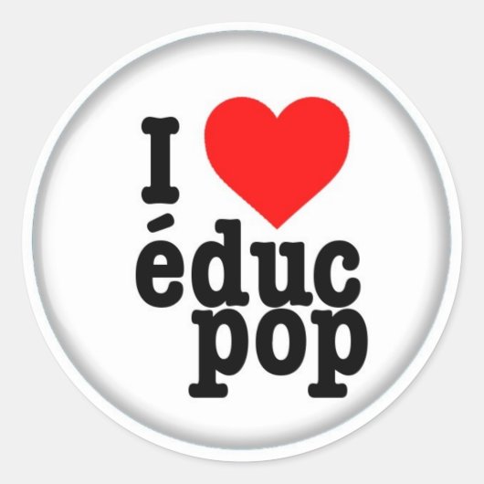 Kleine stickers/Stickers I love educ pop Ronde Sticker (Voorkant)